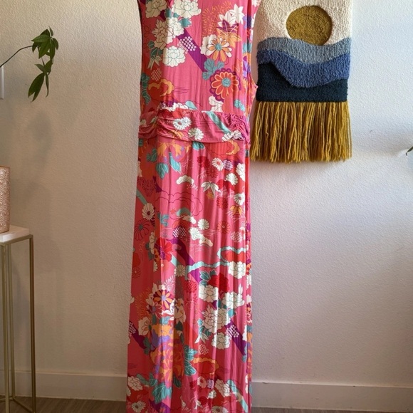 NWT Soft Surroundings Poise Dress Sun Kissed Coral Maxi Floral Plus Size 2X - Picture 11 of 15